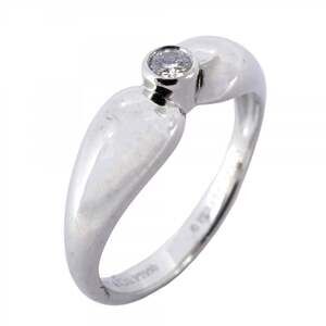 Tiffany Double Teardrop Ring, 1PD, Pt950 Platinum, Diamond, Size 11, Women's